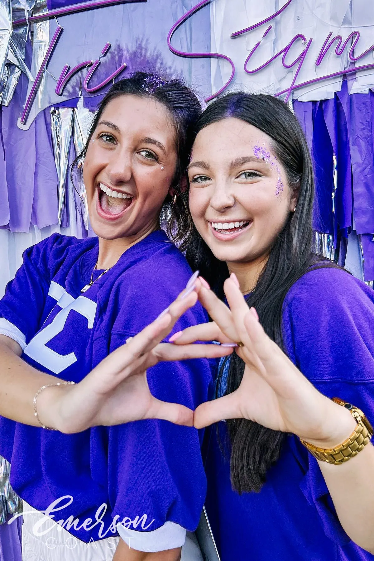 Sigma Sigma Sigma Purple Stitched Letter Jersey