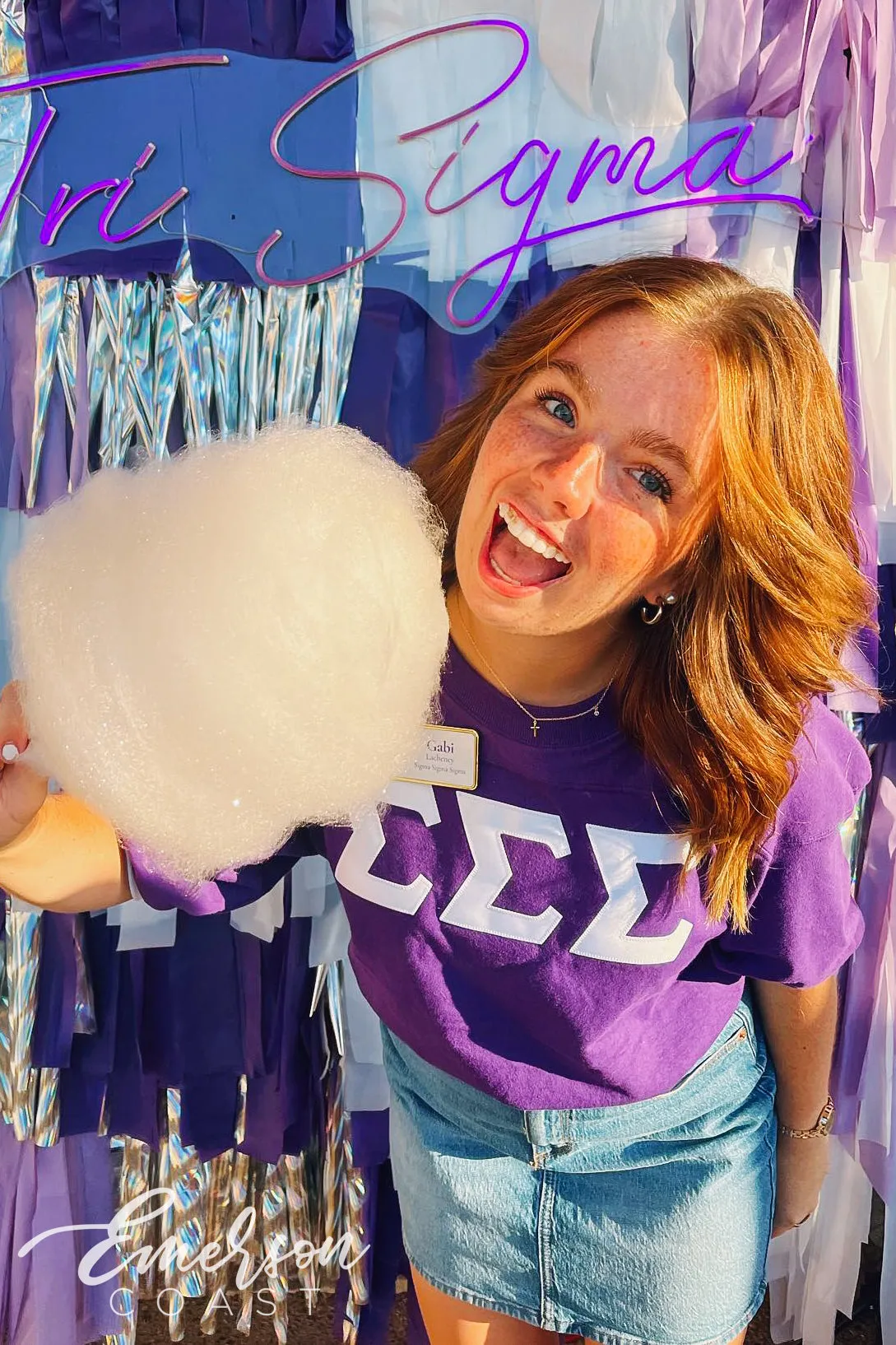 Sigma Sigma Sigma Purple Stitched Letter Jersey