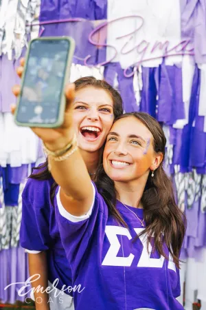 Sigma Sigma Sigma Purple Stitched Letter Jersey