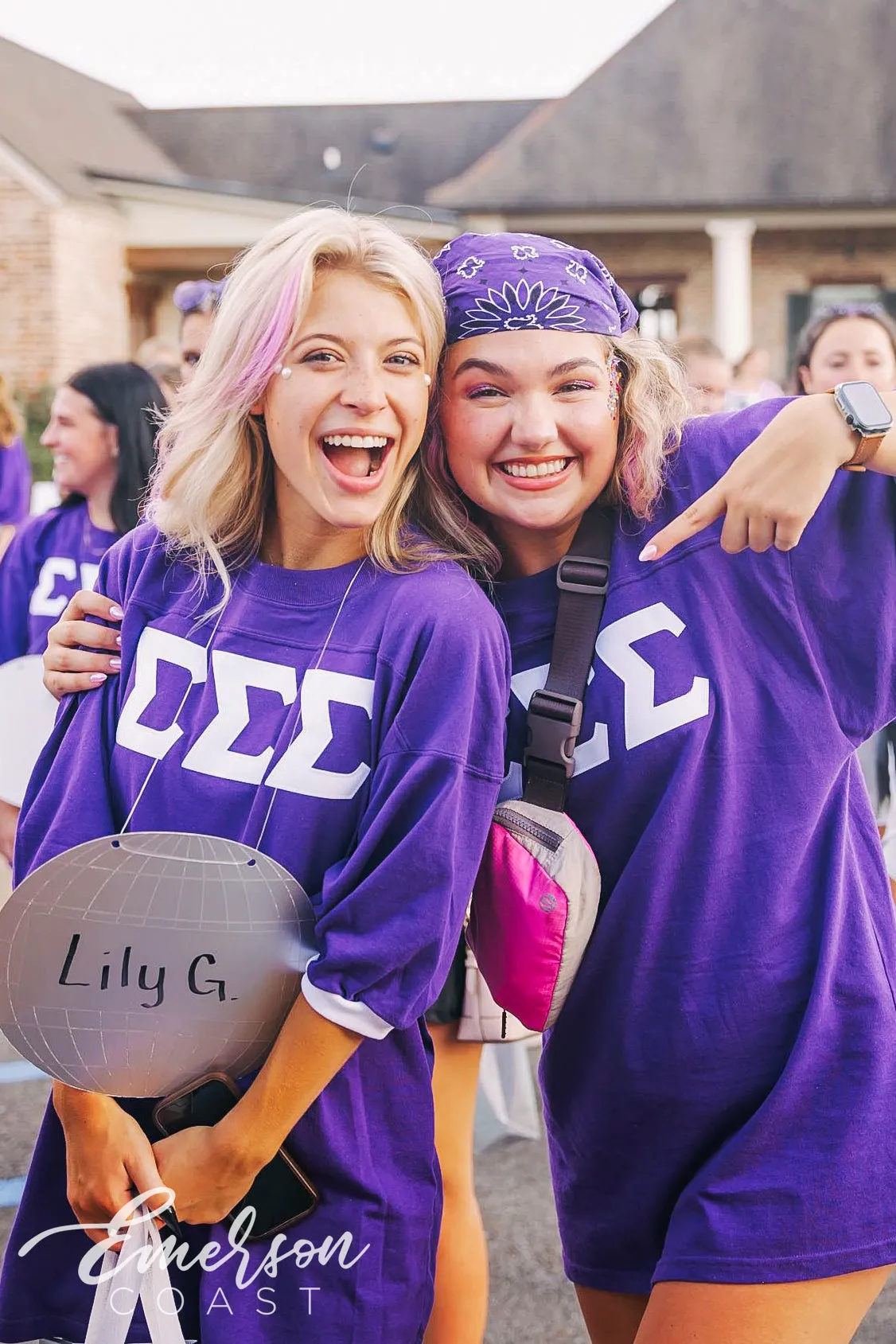 Sigma Sigma Sigma Purple Stitched Letter Jersey