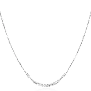 Silver Arc Pavé Necklace