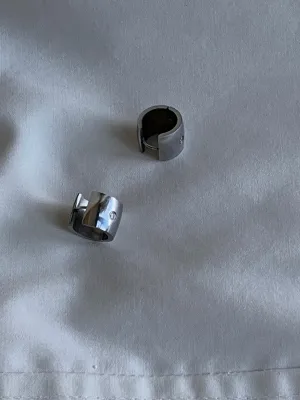 Silver cuff band earrings