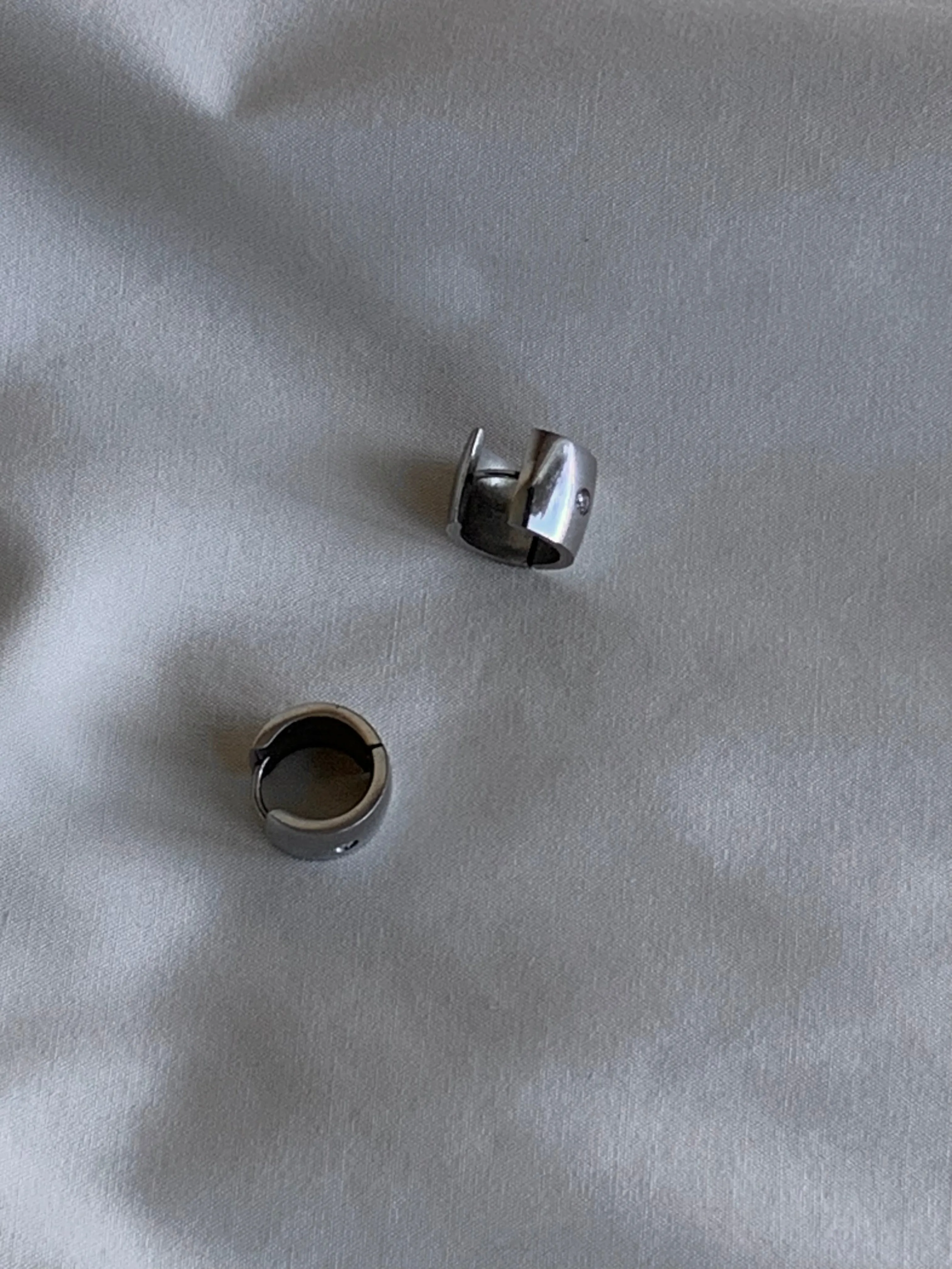 Silver cuff band earrings