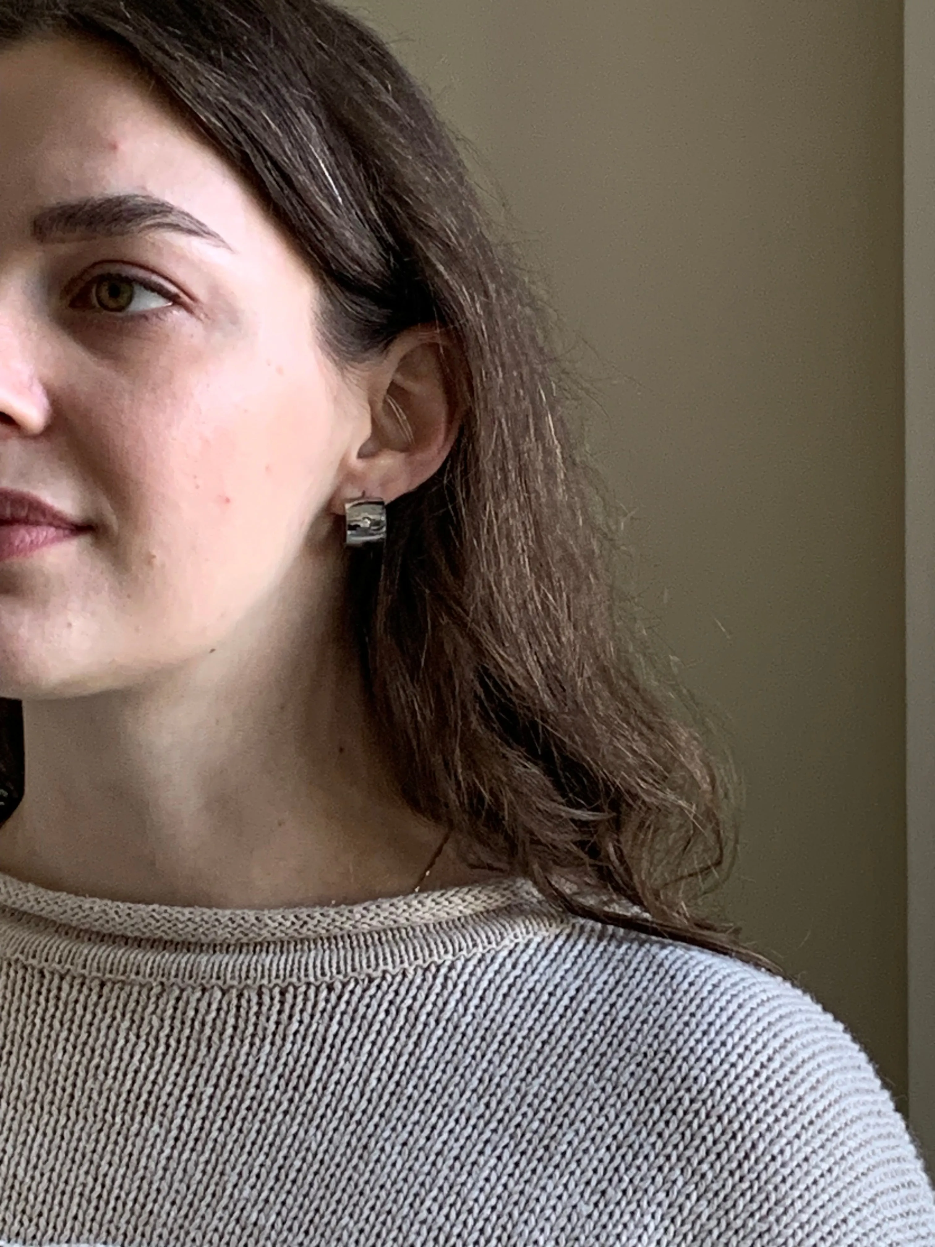 Silver cuff band earrings