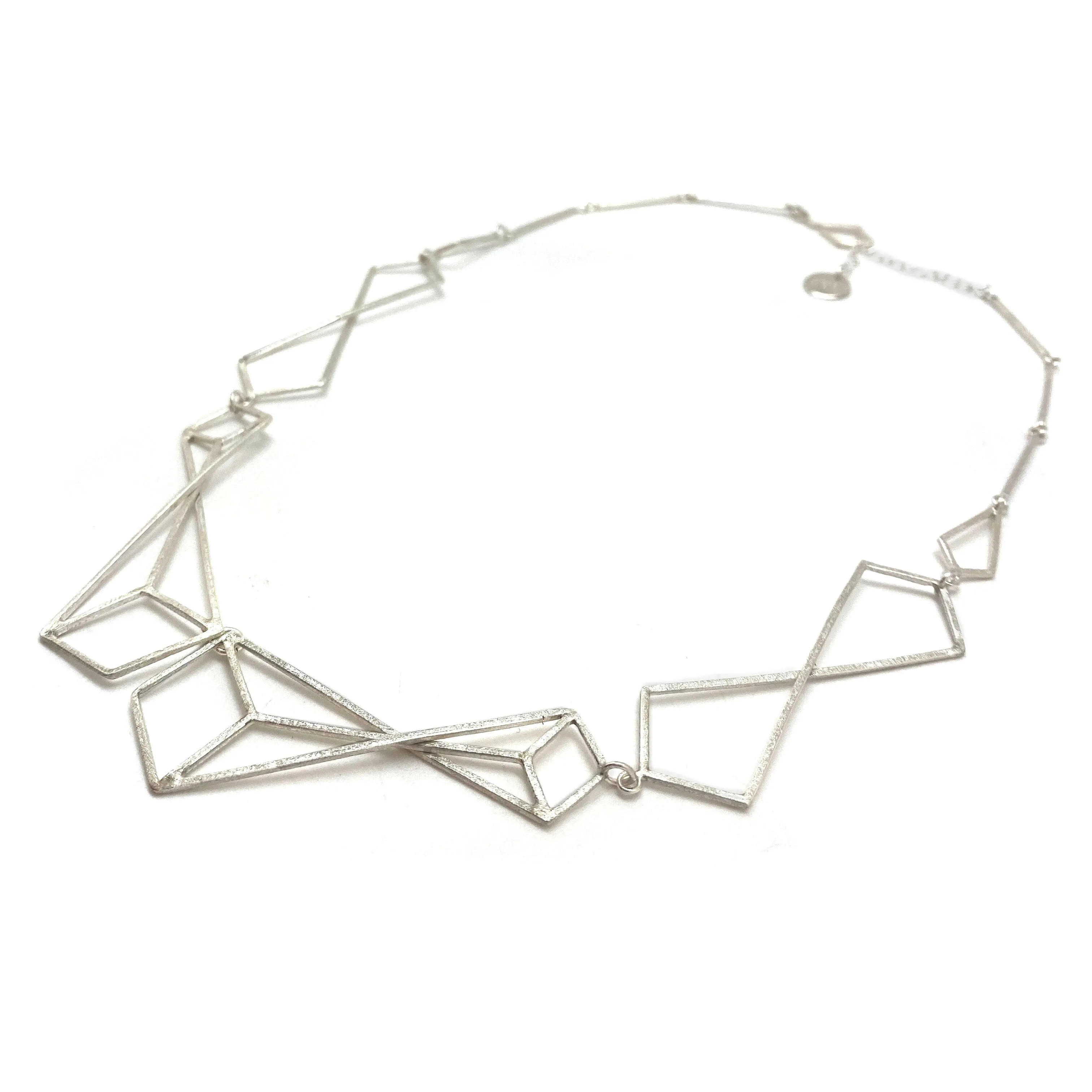 Silver Geometric Link Necklace