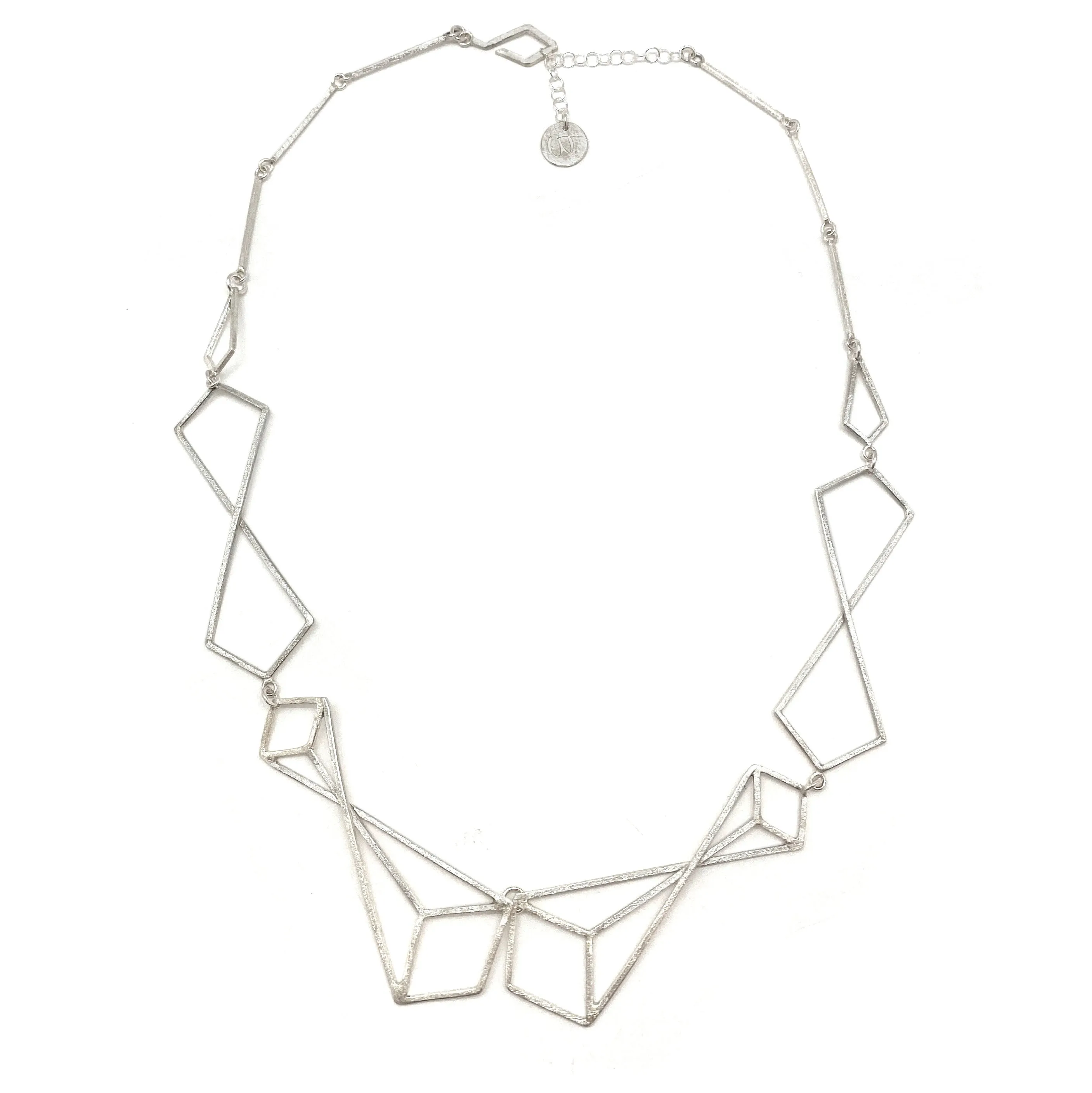 Silver Geometric Link Necklace