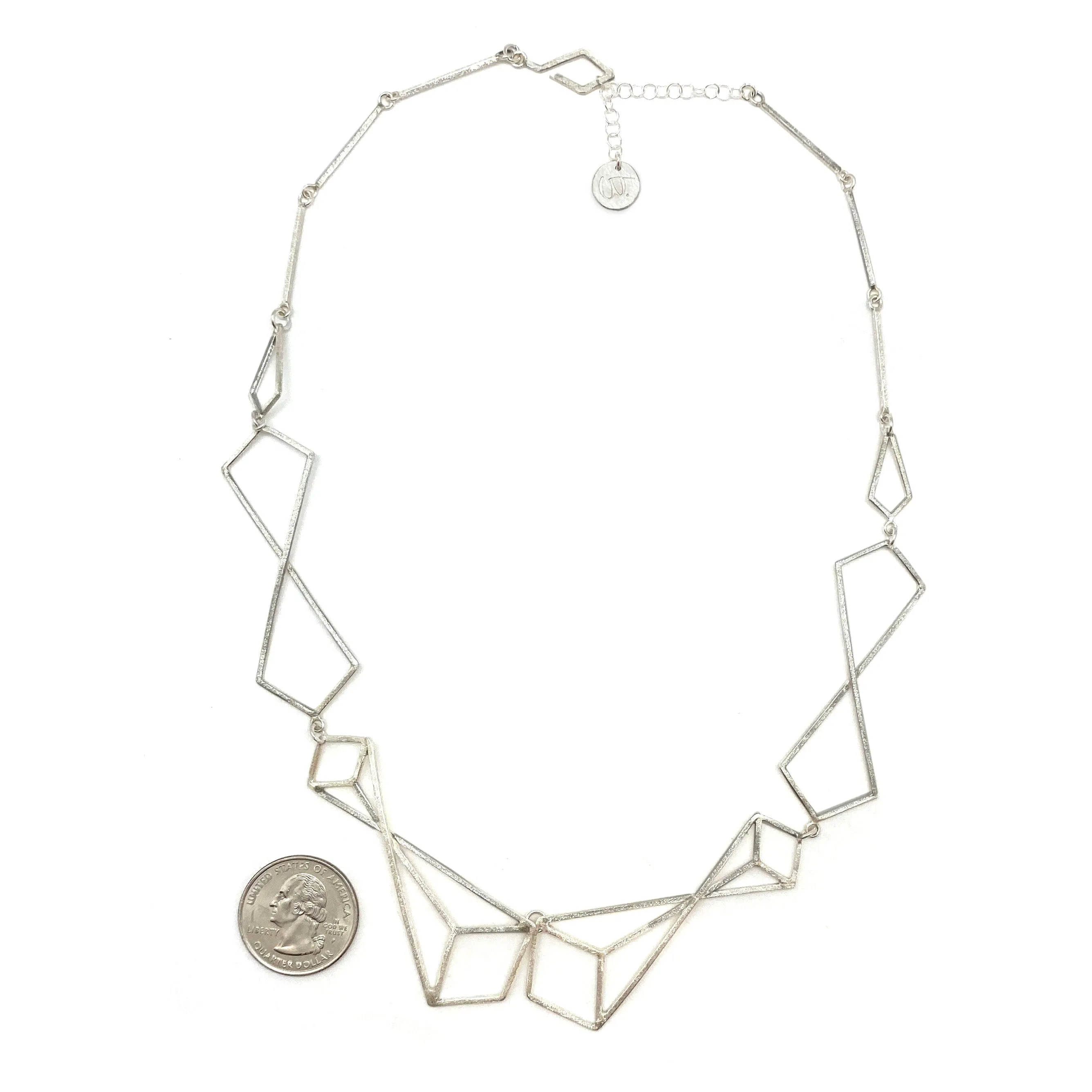 Silver Geometric Link Necklace