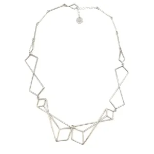 Silver Geometric Link Necklace