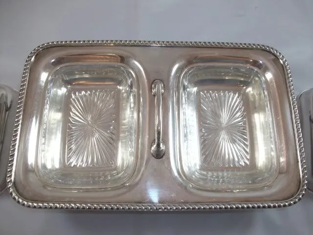 Silver-plate Dual Covered Buffet Server