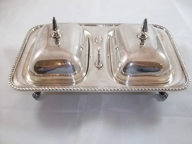 Silver-plate Dual Covered Buffet Server