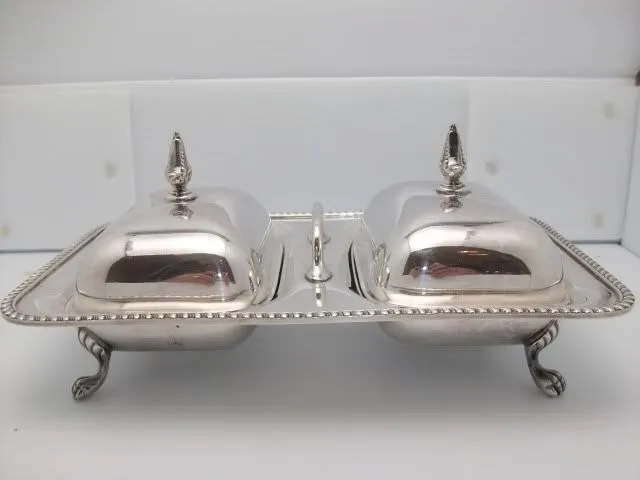 Silver-plate Dual Covered Buffet Server