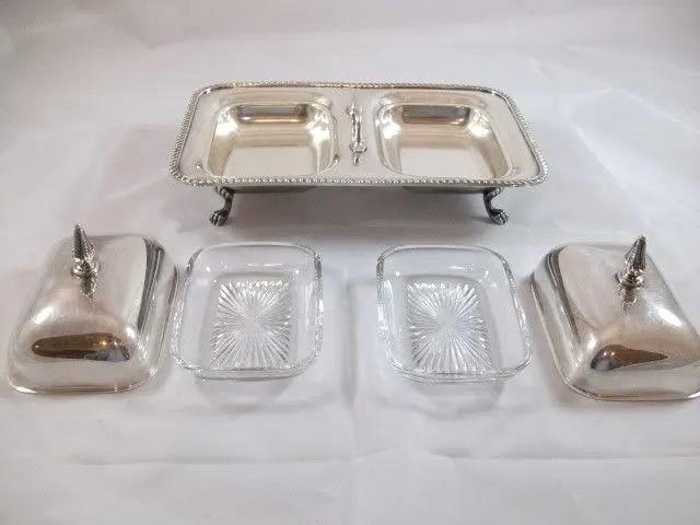 Silver-plate Dual Covered Buffet Server