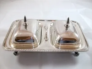 Silver-plate Dual Covered Buffet Server