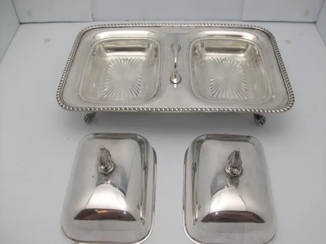 Silver-plate Dual Covered Buffet Server