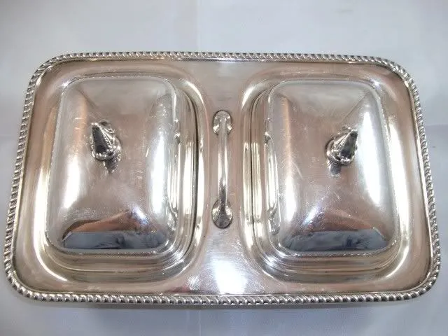 Silver-plate Dual Covered Buffet Server