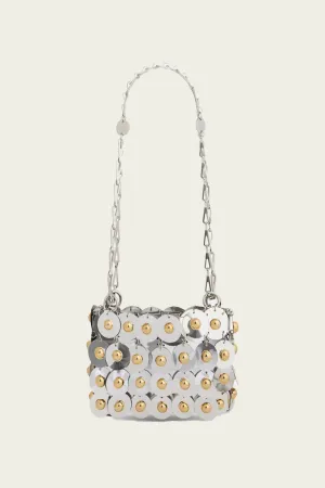Silver Sparkle Nano Sphere Bag in Silver/Gold