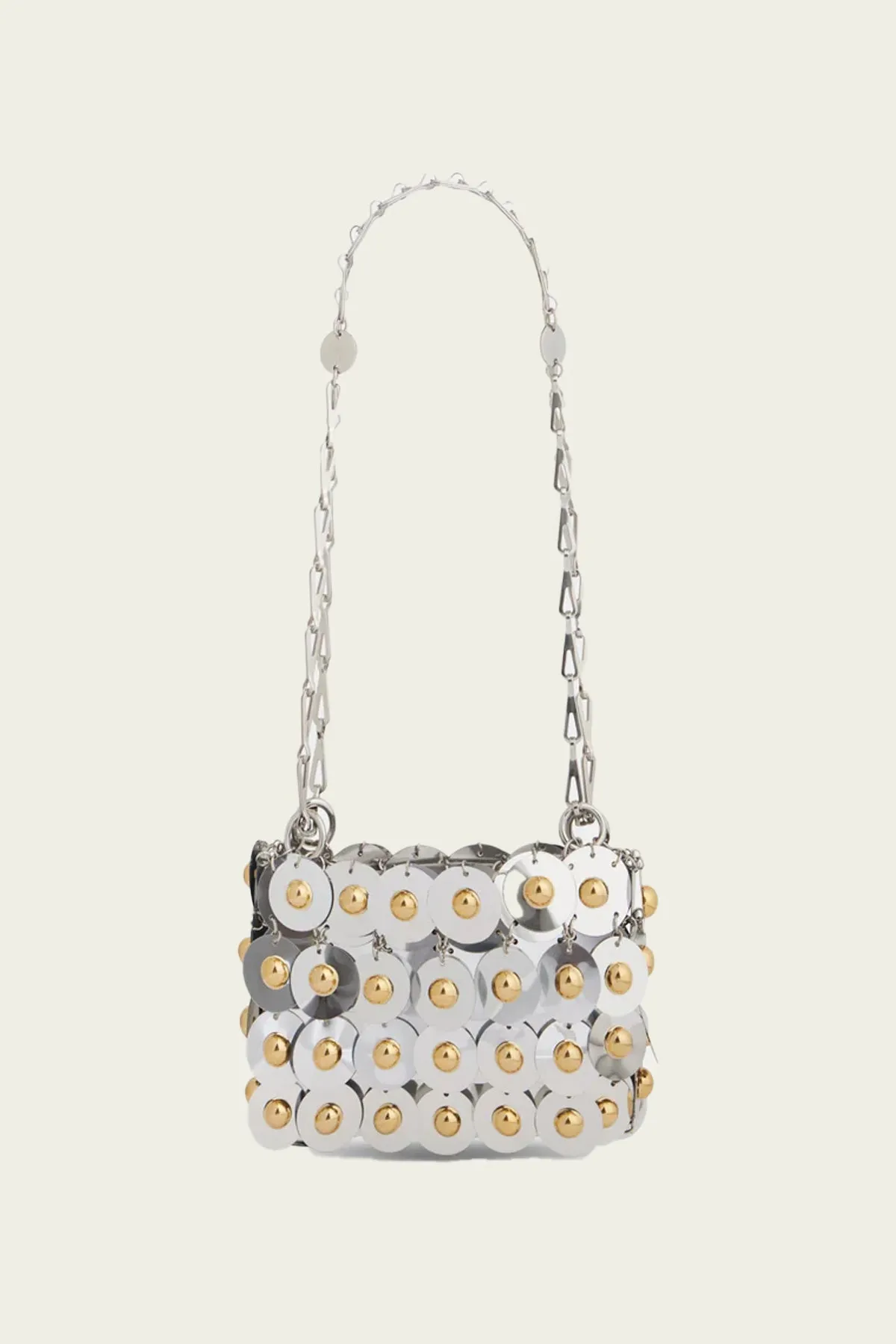 Silver Sparkle Nano Sphere Bag in Silver/Gold
