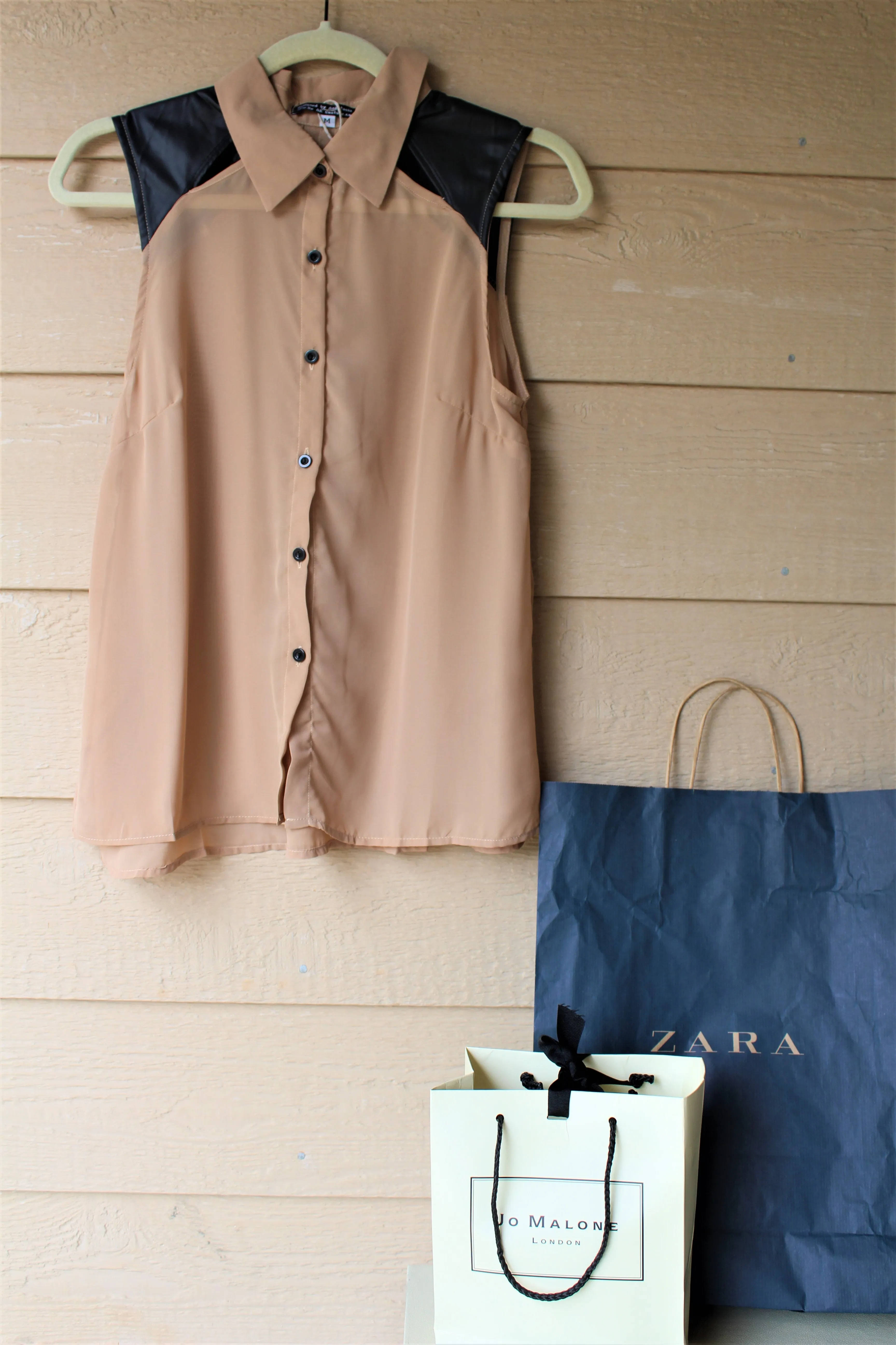 Sleeveless Chiffon Button-Front Top