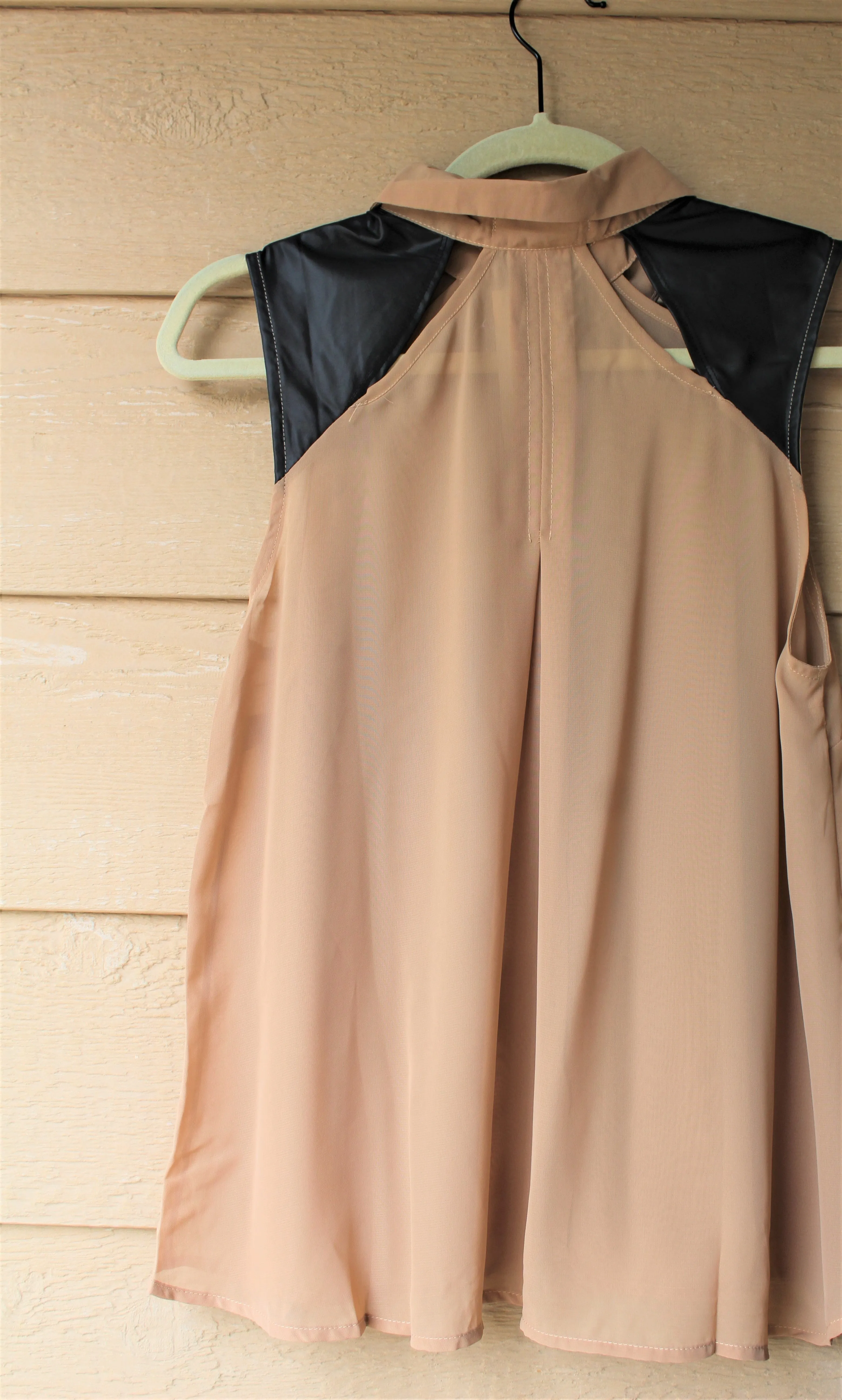 Sleeveless Chiffon Button-Front Top