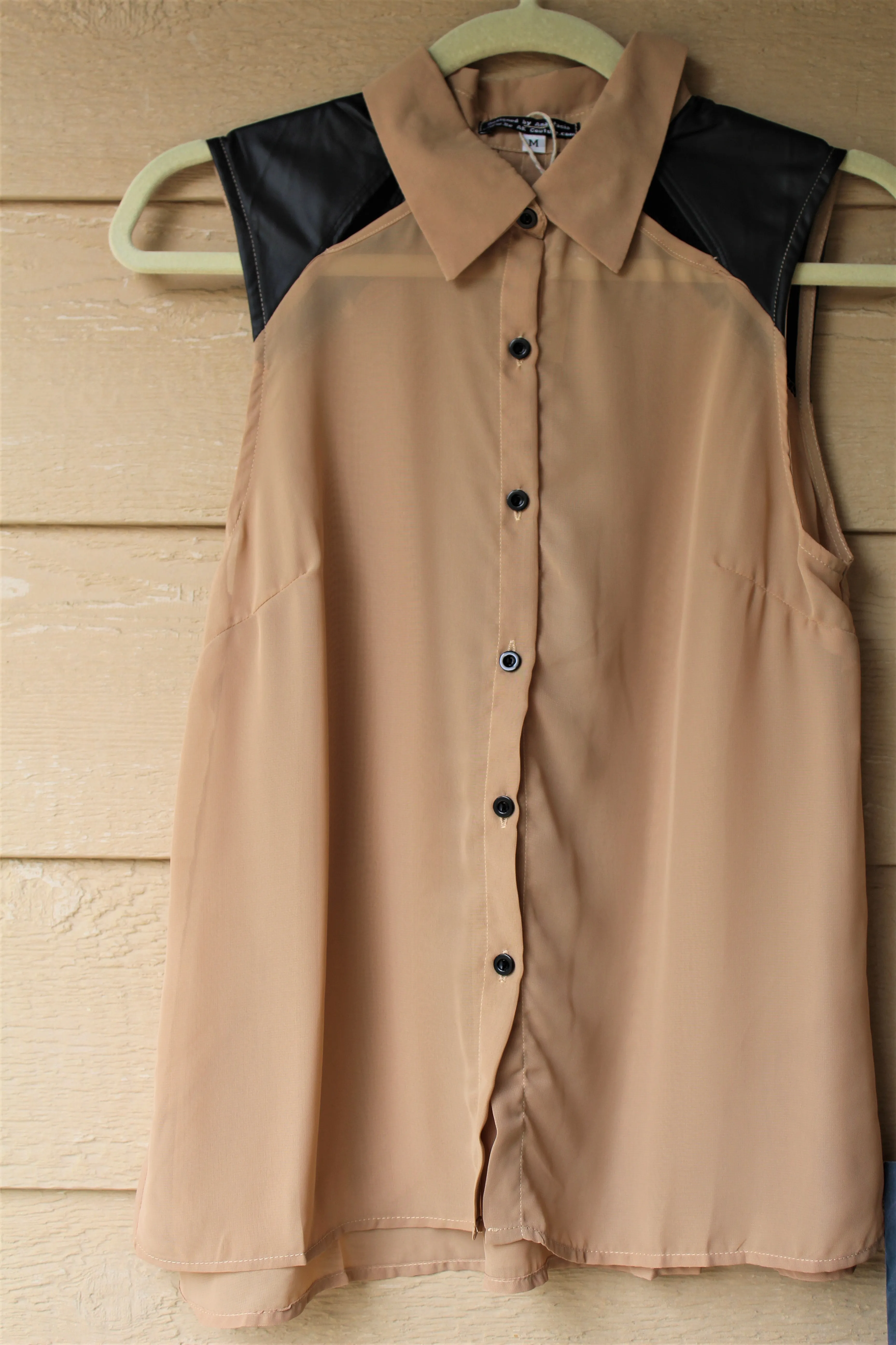 Sleeveless Chiffon Button-Front Top