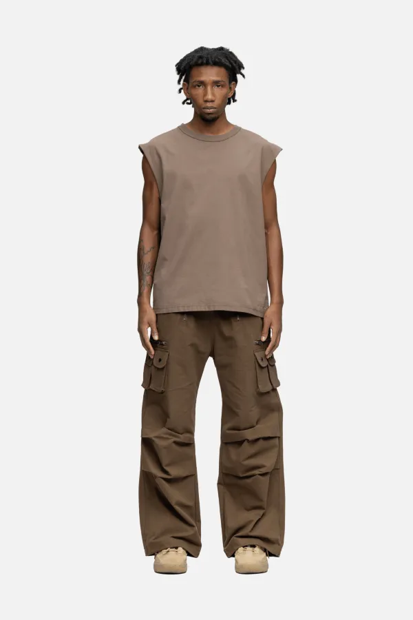 SLEEVELESS T-SHIRT MUD