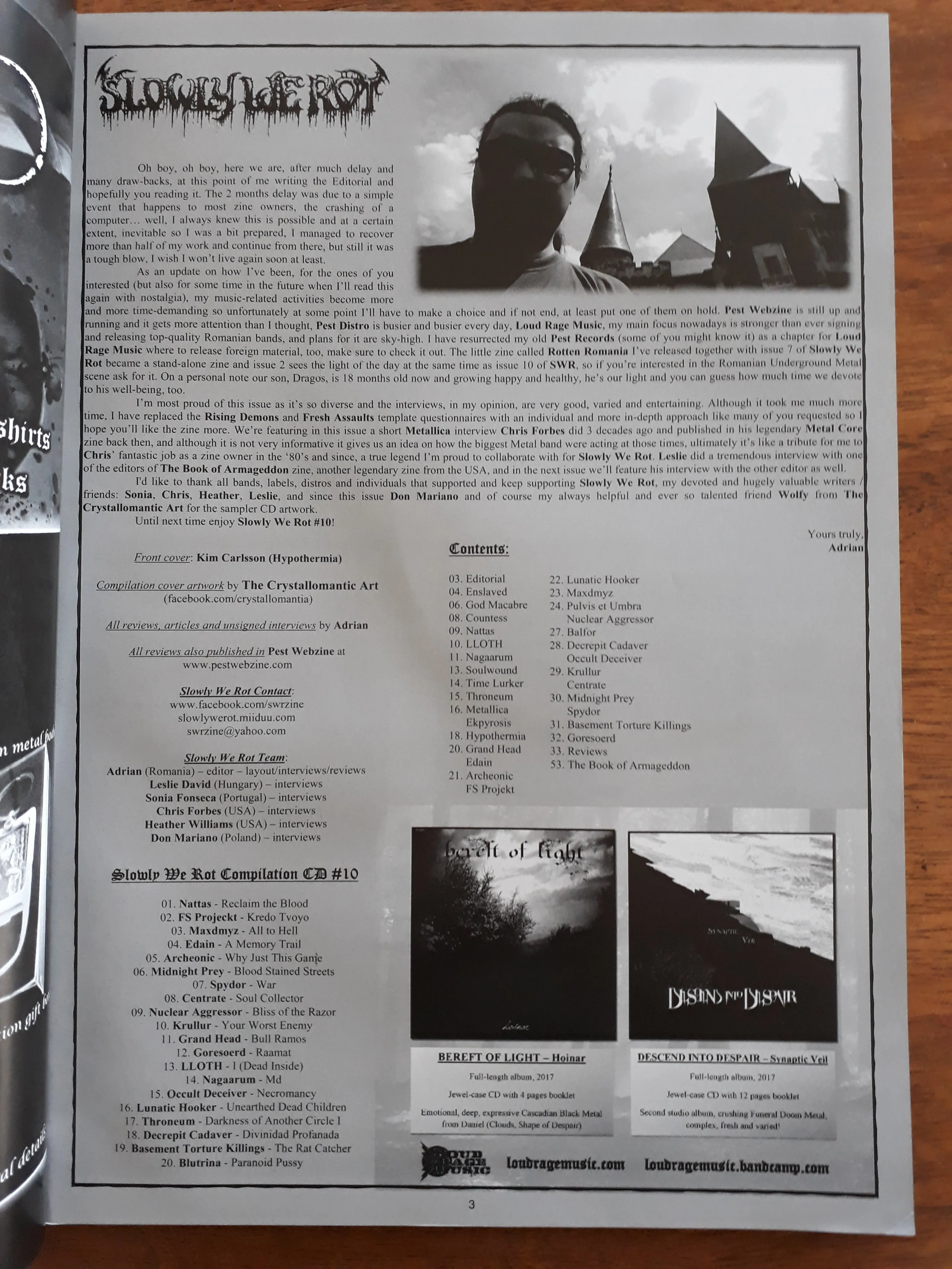 SLOWLY WE ROT Zine #10   CD