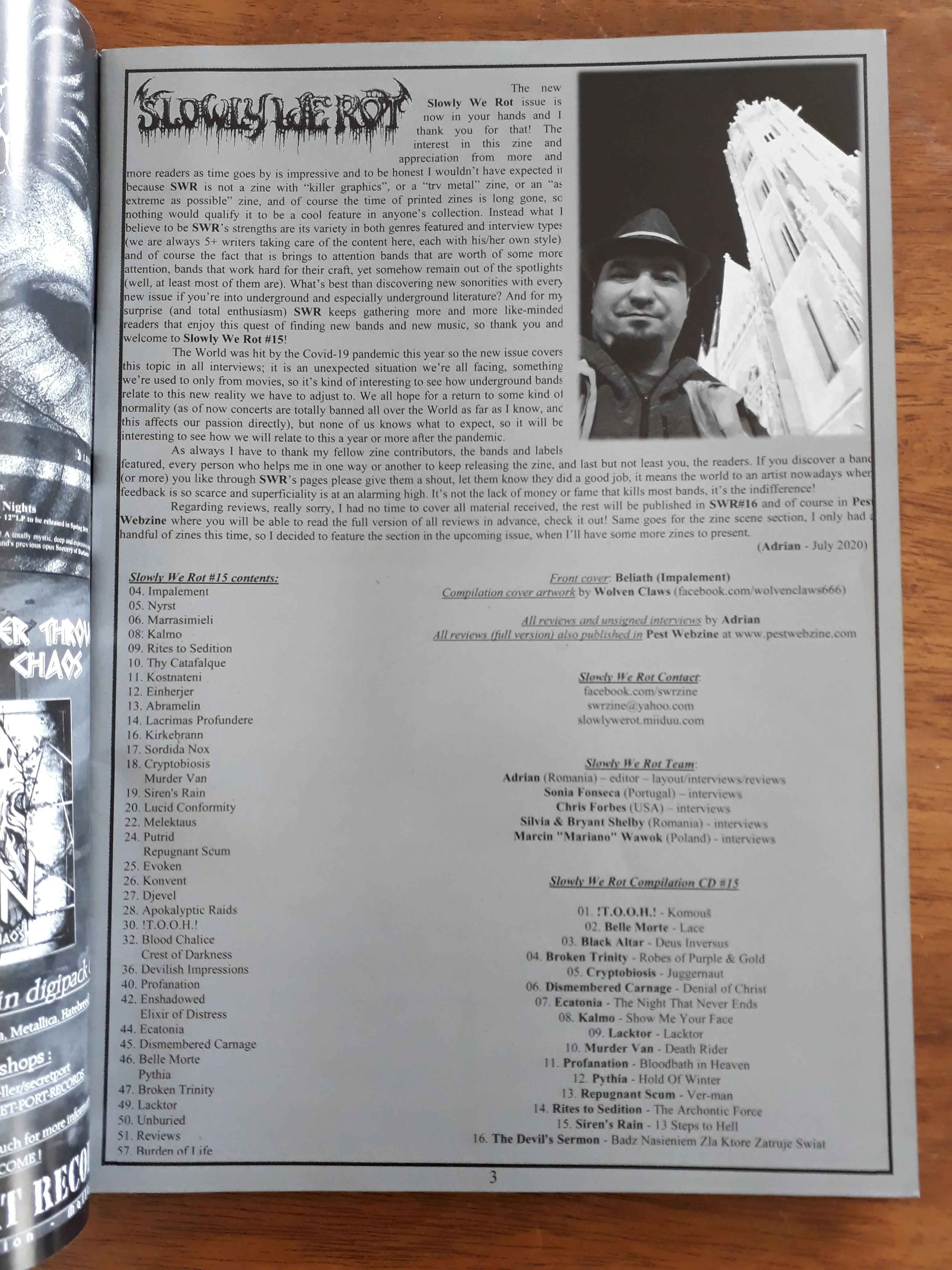 SLOWLY WE ROT Zine #15   CD