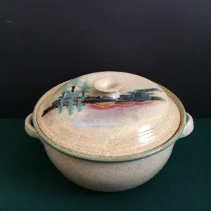 Small Covered Casserole, Adirondack Scene