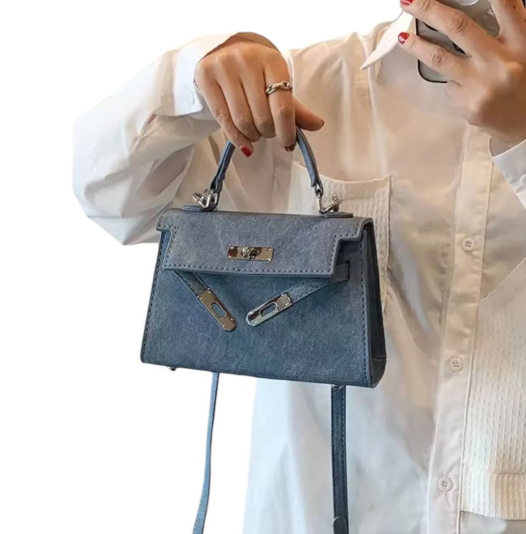 Small Denim Square Bag