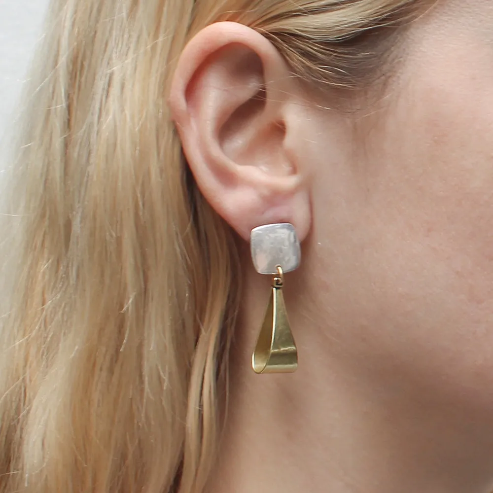 Small Rounded Square with Tapered Loop Earring