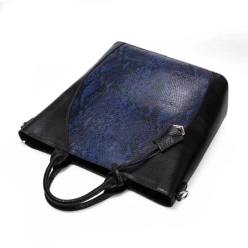 Snake Skin Pattern Leather Shoulder Bag