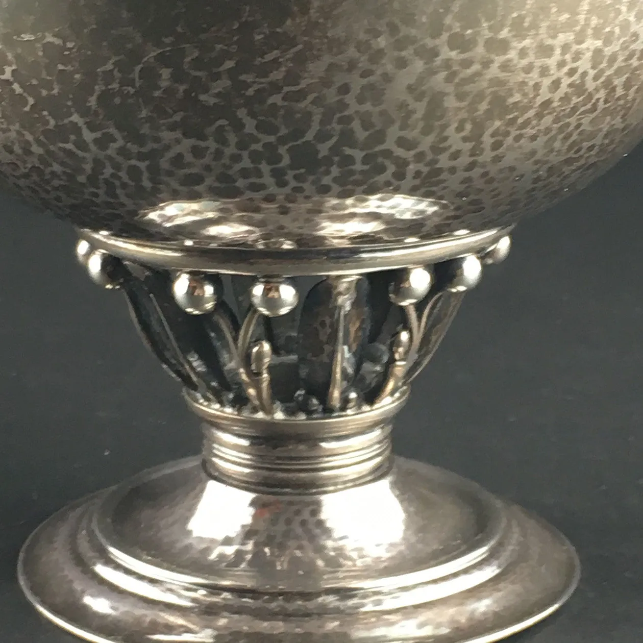 SOLD Danish Georg Jensen Sterling Silver Covered Bowl on Foot