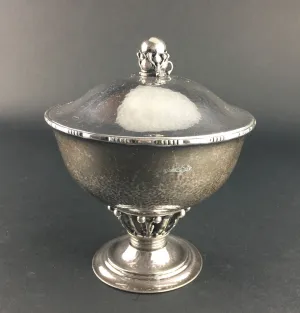 SOLD Danish Georg Jensen Sterling Silver Covered Bowl on Foot