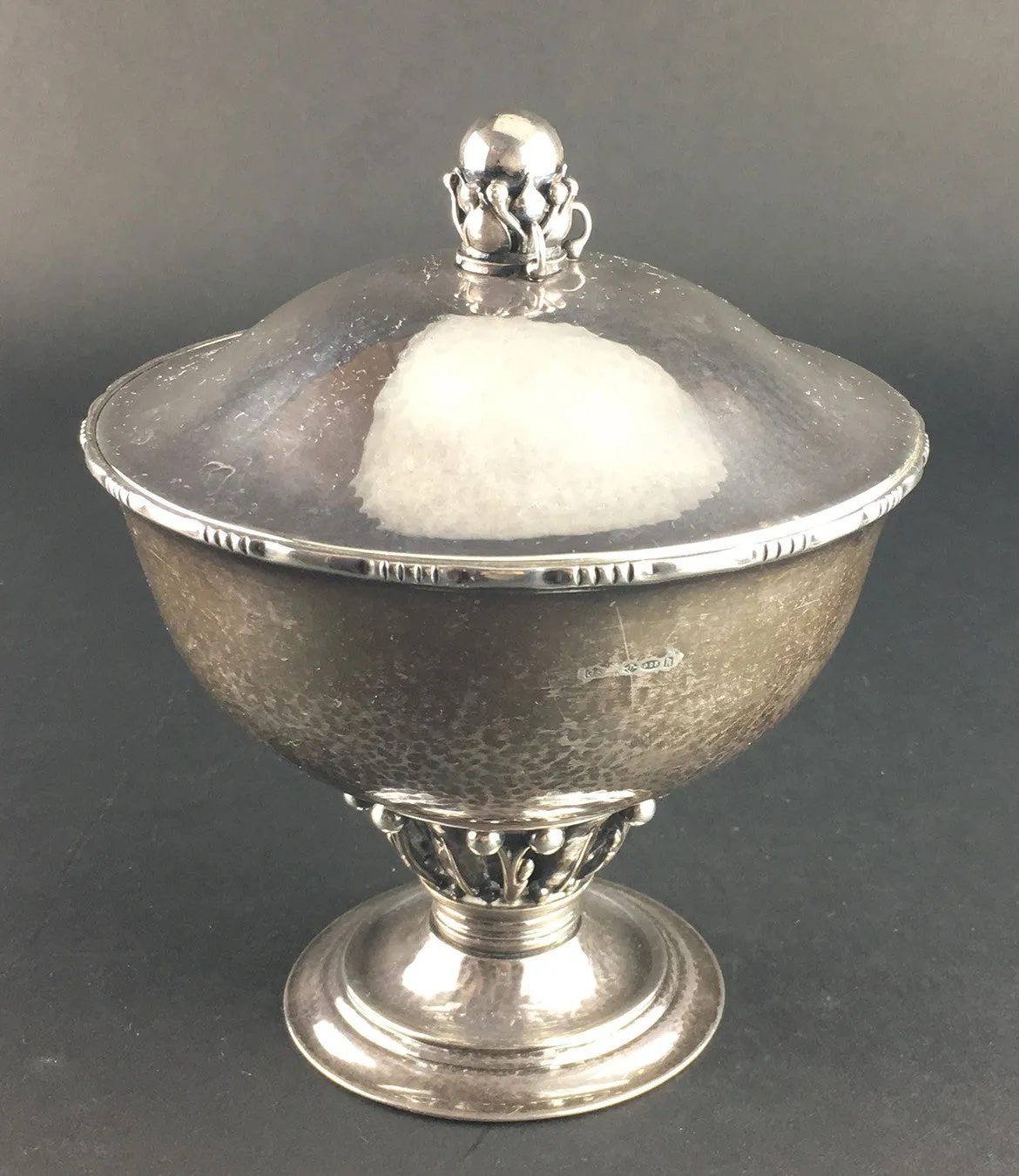 SOLD Danish Georg Jensen Sterling Silver Covered Bowl on Foot