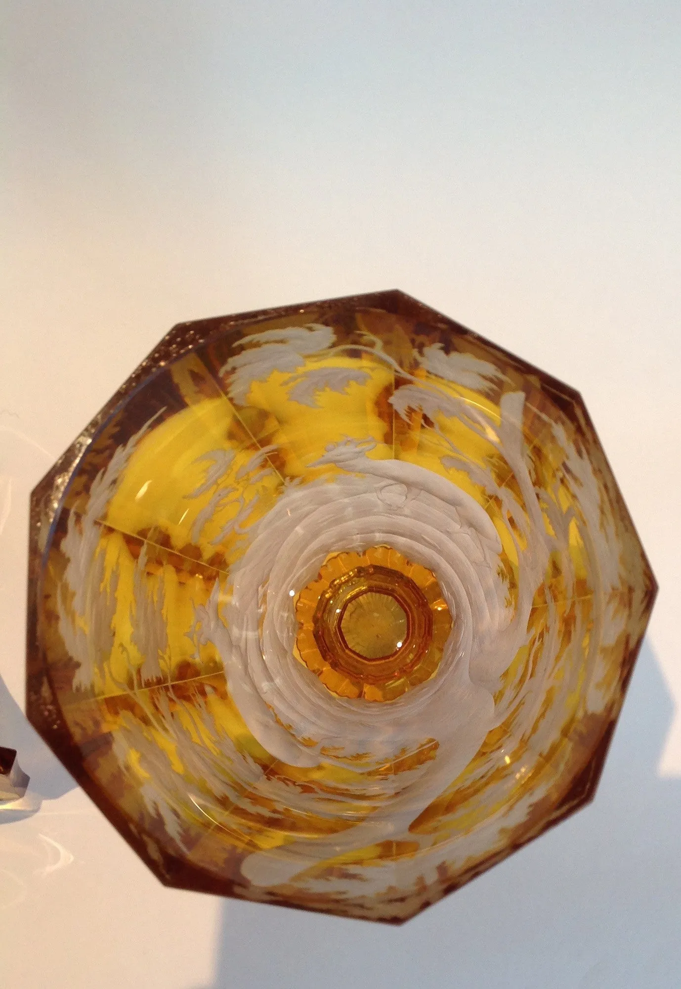 SOLD Pair of German-Czech 19th Century Bohemian Glass Covered Vases