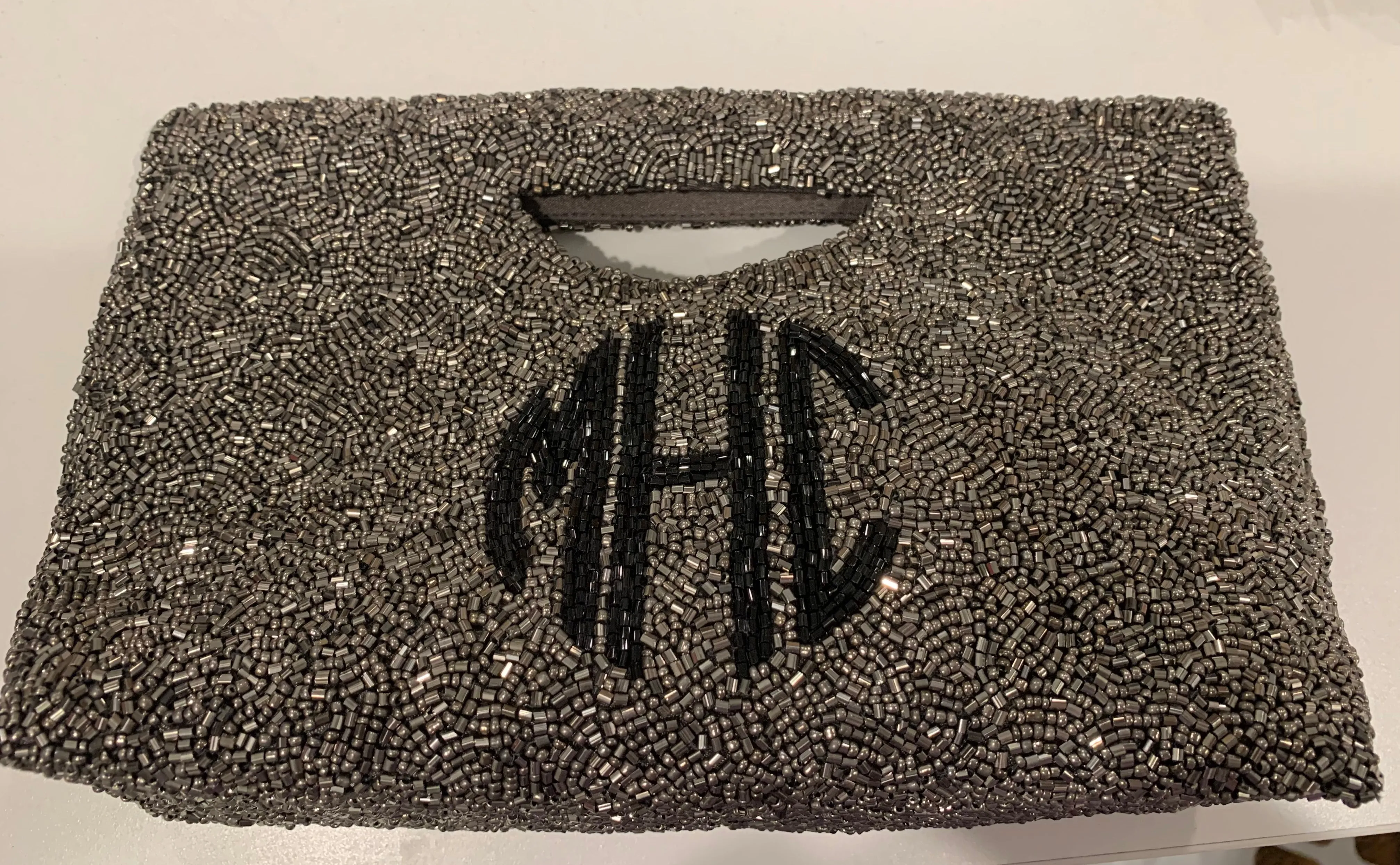 Solid Beaded Monogram Tote