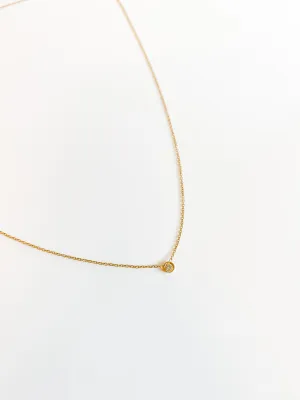 SOLID GOLD PETITE FLOATING DIAMOND
