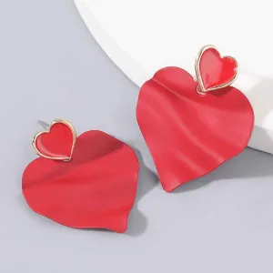 Solid Heart Pattern Earrings