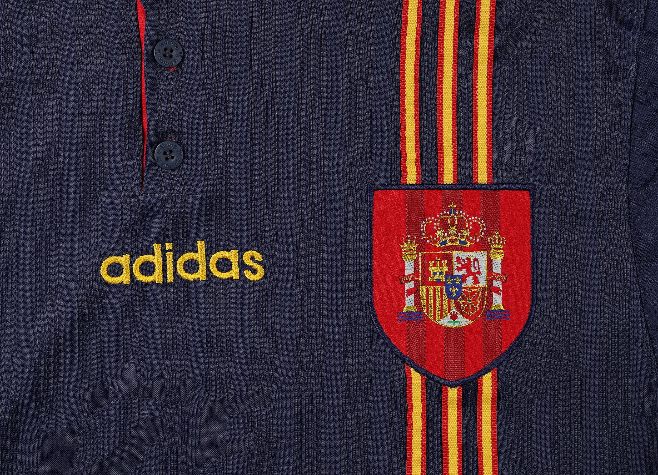 Spain 1996 Adidas Away Football Shirt - Blue - L