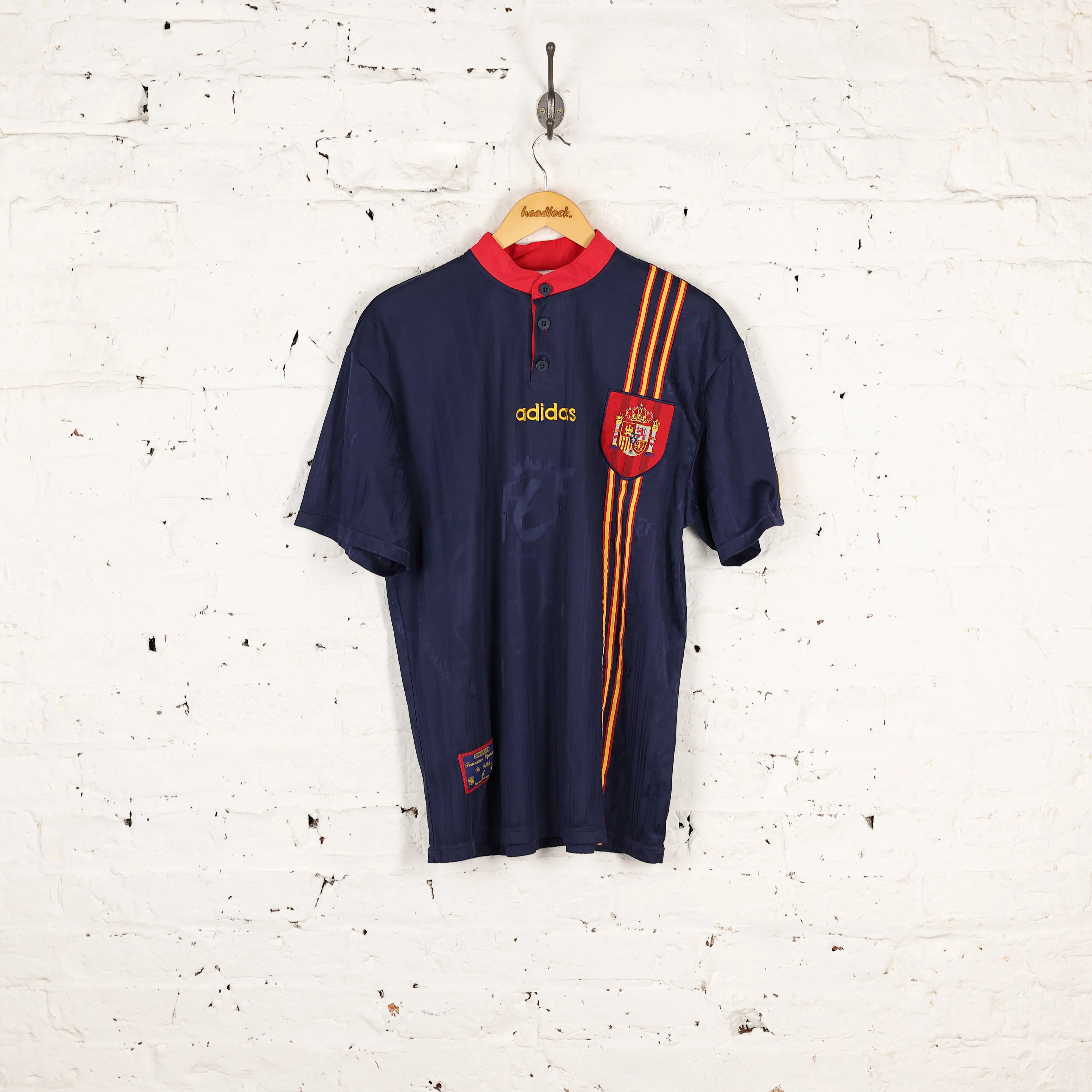 Spain 1996 Adidas Away Football Shirt - Blue - L
