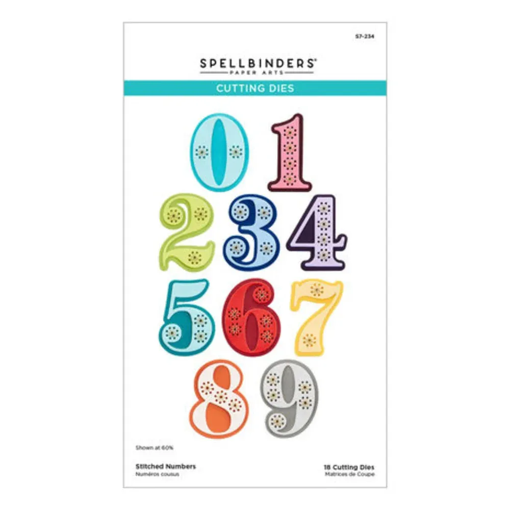 Spellbinders Stitched Numbers Punctuation Symbols Bundle - Stitched Numbers Plus Collection