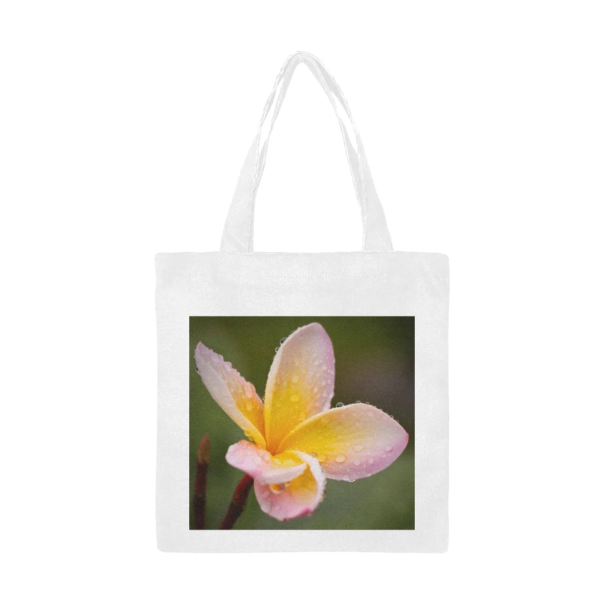 Sq Frangipani Large Cotton Canvas Tote Bag (Made in Australia)