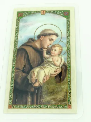 St. Anthony Laminated Holy Card (Plastic Covered)