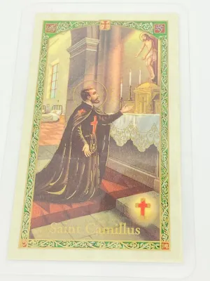 St. Camillus Laminated Holy Card (Plastic Covered)