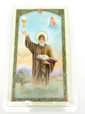 St. Charbel Laminated Holy Card (Plastic Covered)