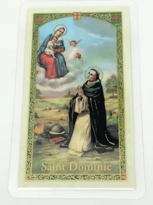 St. Dominic Laminated Holy Card (Plastic Covered)