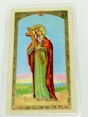 St. Helena Laminated Holy Card (Plastic Covered)