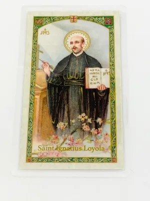 St. Ignatius Laminated Holy Card (Plastic Covered)