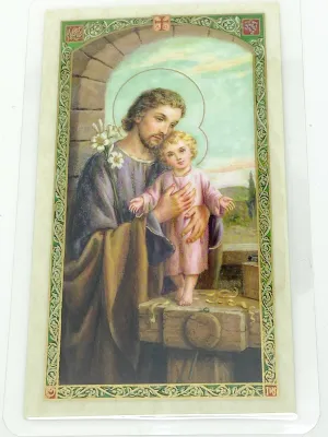 St. Joseph Laminated Holy Card (Plastic Covered)