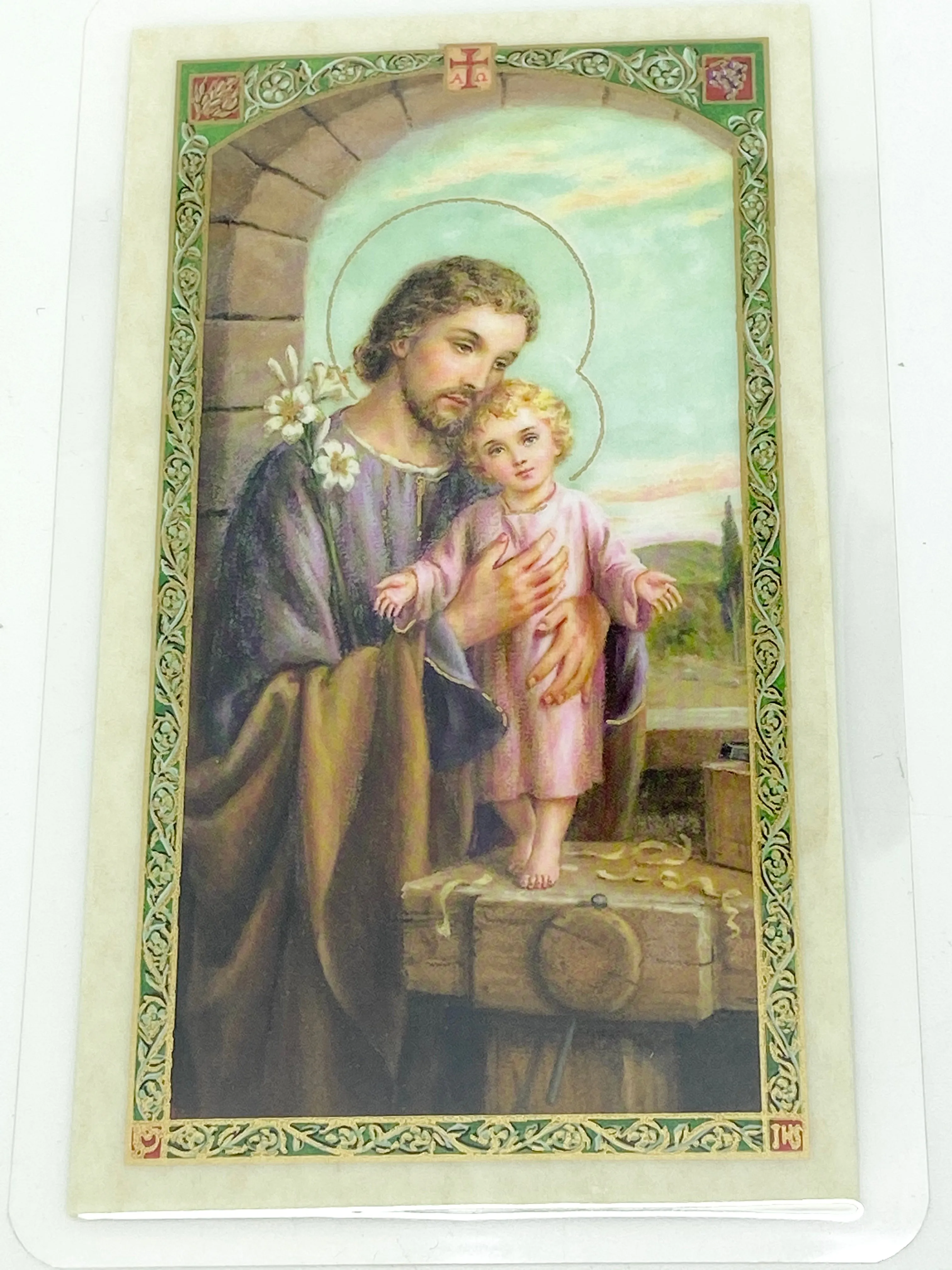 St. Joseph Laminated Holy Card (Plastic Covered)